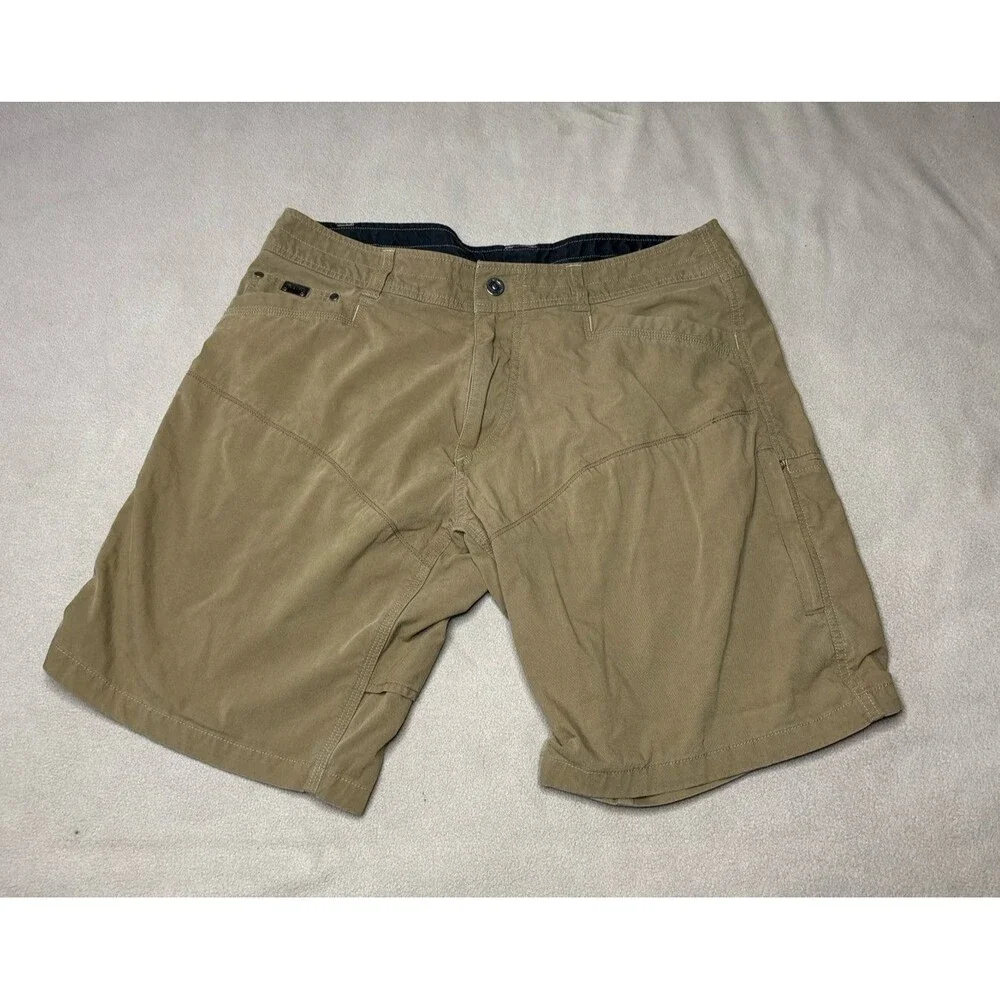 Kuhl Mens Shorts Beige Brown Cargo Hiking Outdoor Utility Size 36